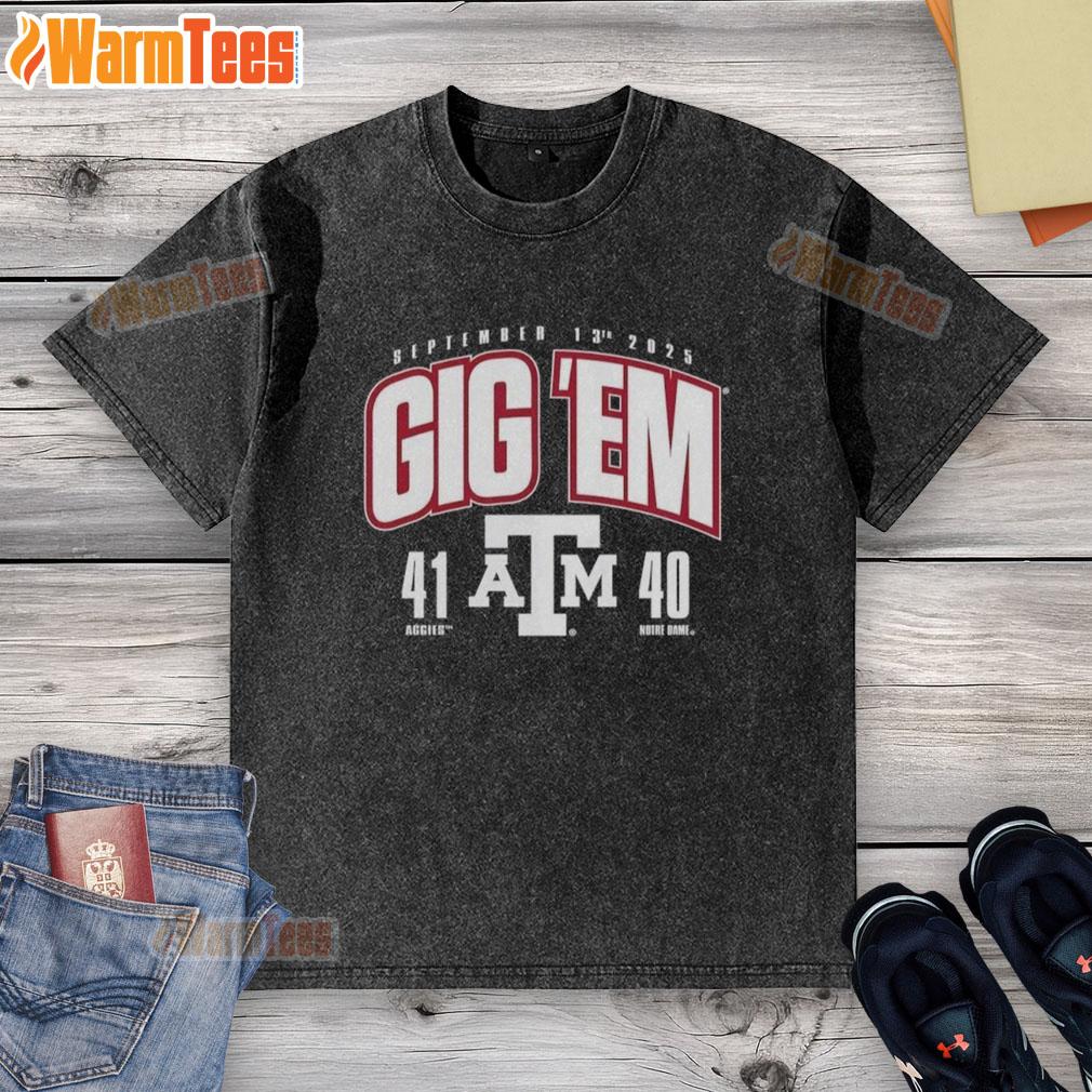 Official Texas A&M Aggies Vs Notre Dame Fighting Irish 2025 Score T-Shirt - Image 6