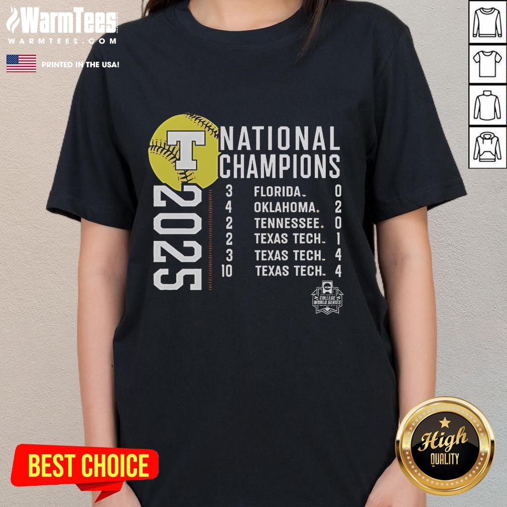 Official Texas Longhorns 2025 NCAA Softball Women's College World Series Champions Schedule T-Shirt - Image 3