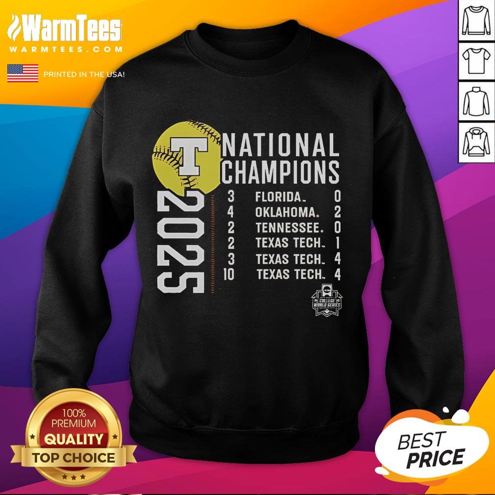 Official Texas Longhorns 2025 NCAA Softball Women's College World Series Champions Schedule T-Shirt - Image 5