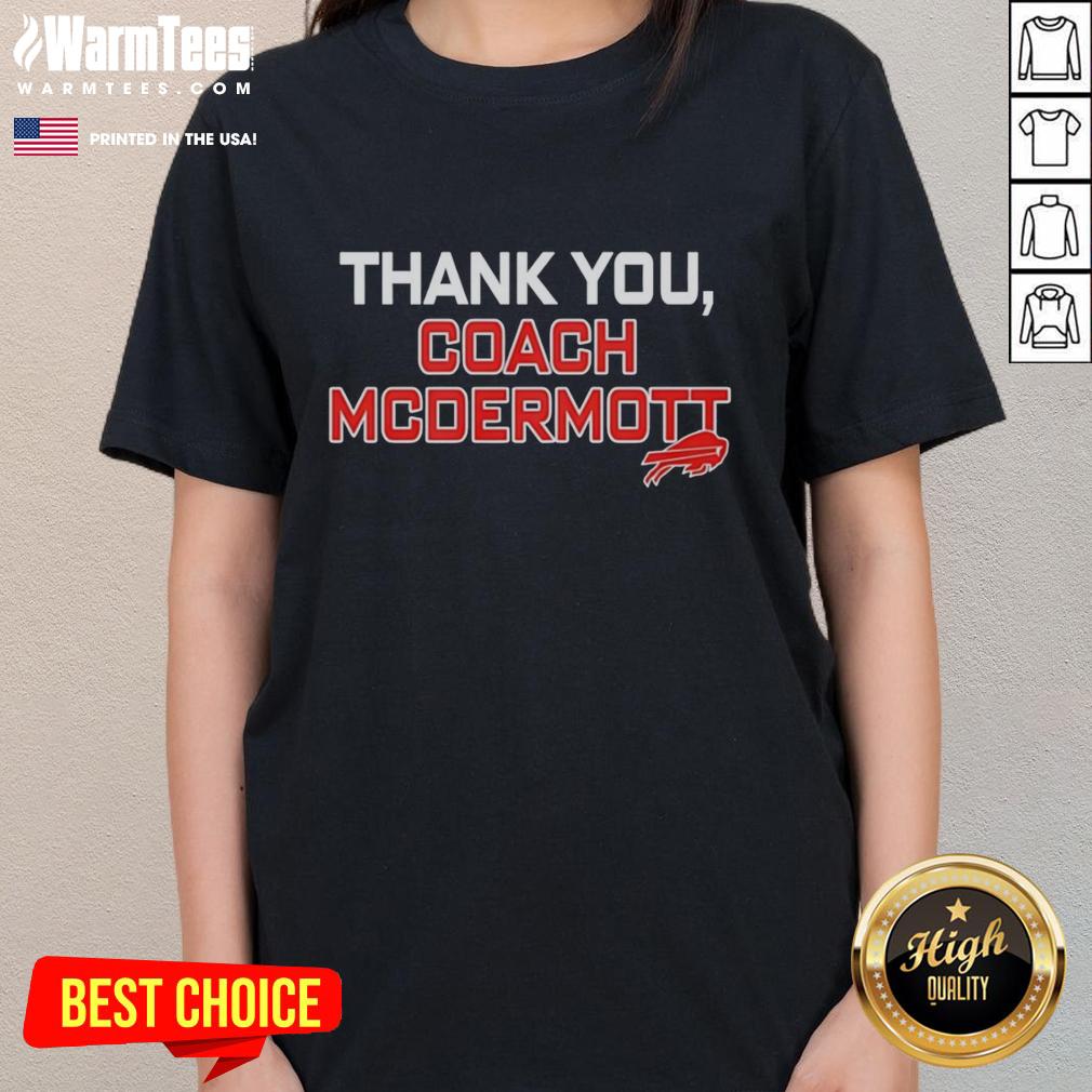 Official Thank You Coach Mcdermott Buffalo Bills Logo T-Shirt - Image 3