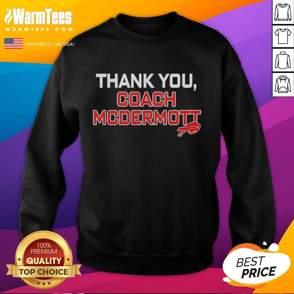Official Thank You Coach Mcdermott Buffalo Bills Logo T-Shirt - Image 5