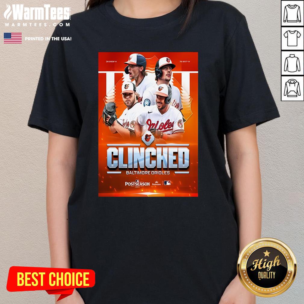 Official The Baltimore Orioles Have Clinched Back To Back MLB Postseason 2024 T-Shirt - Image 2