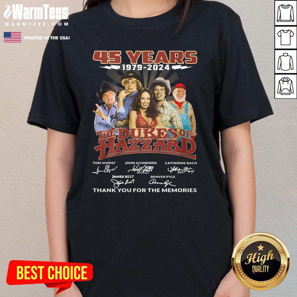 Official The Dukes Of Hazzard 45 Years 1979-2024 Thank You For The Memories T-Shirt - Image 2