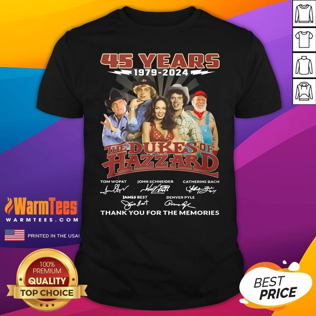 Official The Dukes Of Hazzard 45 Years 1979-2024 Thank You For The Memories T-Shirt