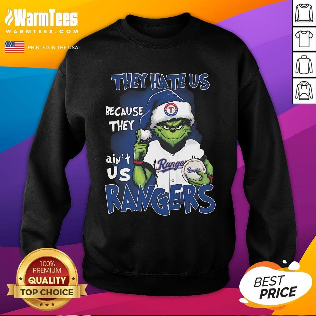 Official The Grinch They Hate Us Because They Ain't Us Texas Rangers T-Shirt - Image 4