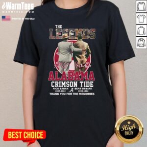 Alternative view of Official The Legends Alabama Crimson Tide Thank You For The Memories T-Shirt
