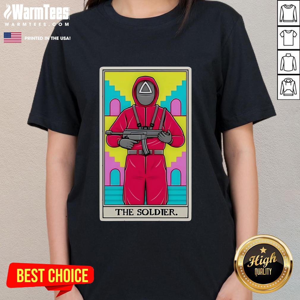Official The Soldier Squid Game Tarot Card T-Shirt - Image 3