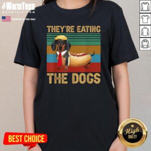 Alternative view of Official They're Eating The Dogs 2024 Dachshund Weiner T-Shirt