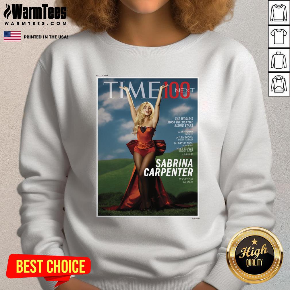 Official Time 100 Next The World's Most Influential Rising Stars Sabrina Carpenter T-Shirt - Image 4