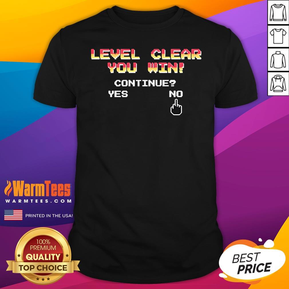 Official Tom Cardy Level Clear You Win Continue Yes No T-Shirt
