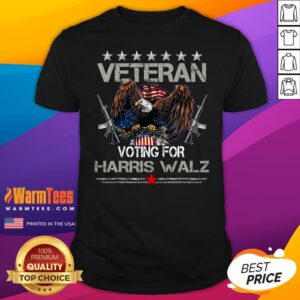 Official US Army Veteran Voting For Harris Walz Waltz 2024 T-Shirt