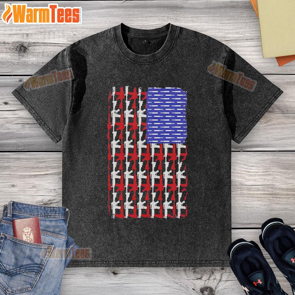 Official USA Guns And Bullets Flag T-Shirt - Image 6