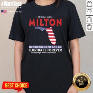 Alternative view of Official United State October 2024 Hurricane Milton Hurricane Survivor T-Shirt