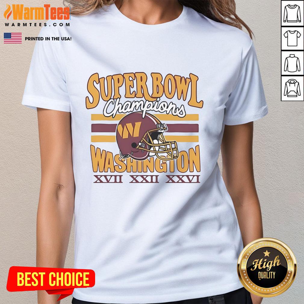 Official Washington Commanders Three-Time Super Bowl Champions T-Shirt - Image 3