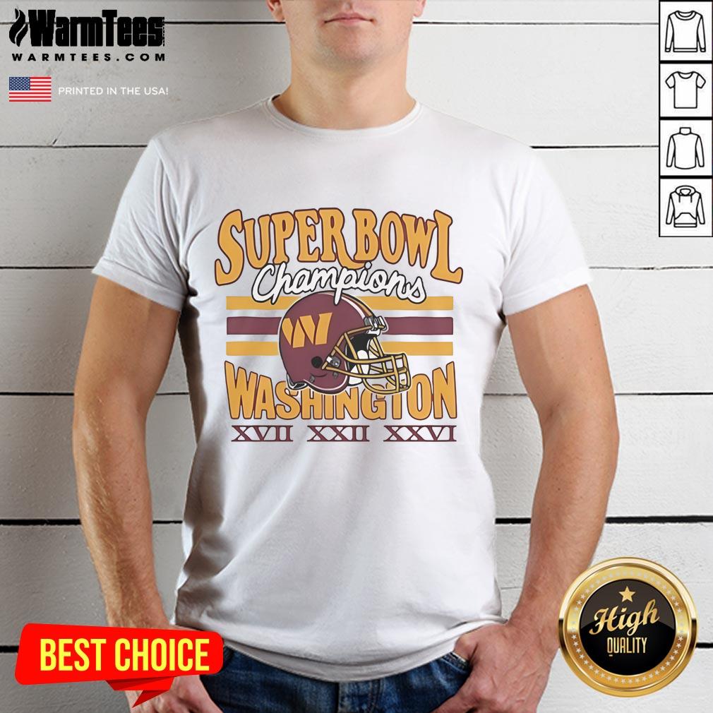 Official Washington Commanders Three-Time Super Bowl Champions T-Shirt