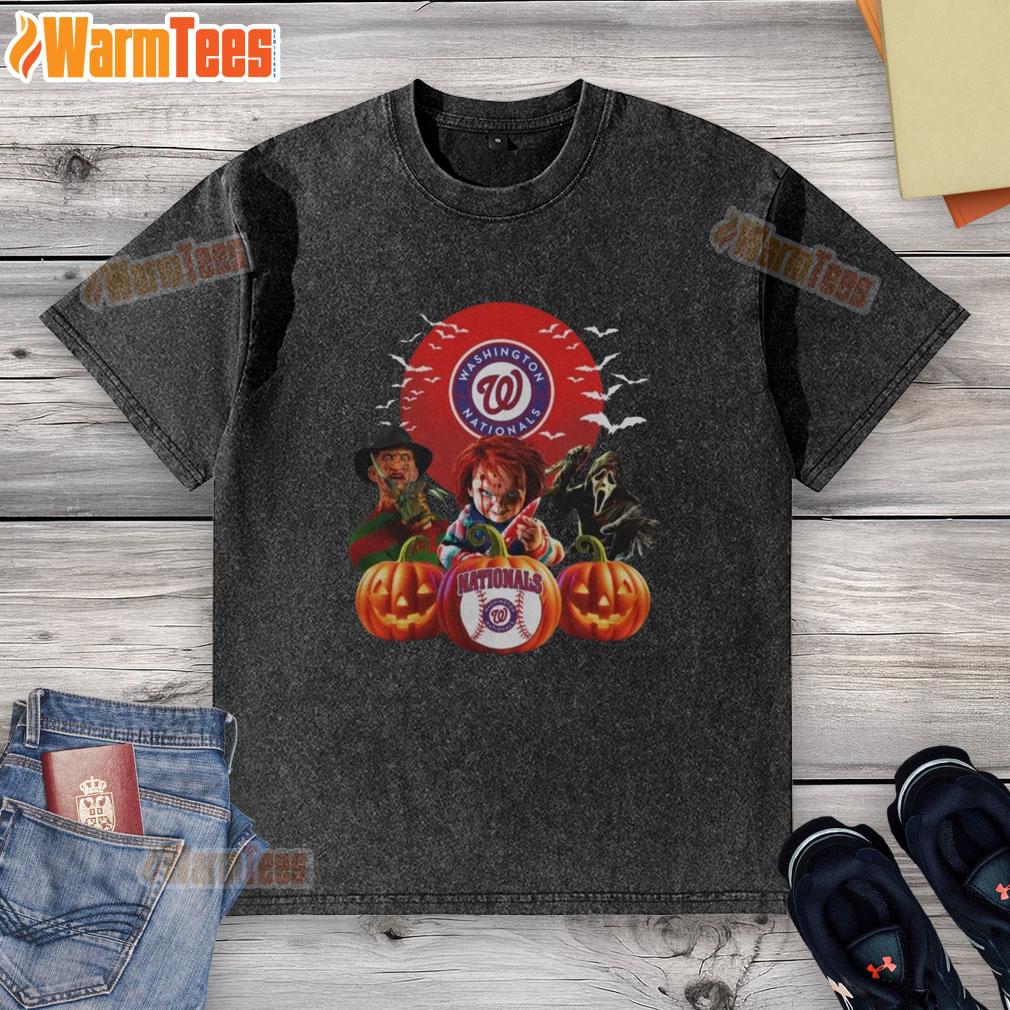 Official Washington Nationals MLB Horror Movie Halloween T-Shirt - Image 6