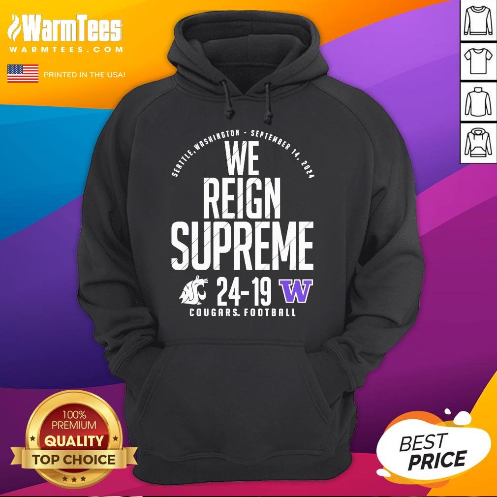 Official Washington State Cougars Football Vs Washington Huskies We Reign Supreme T-Shirt - Image 3