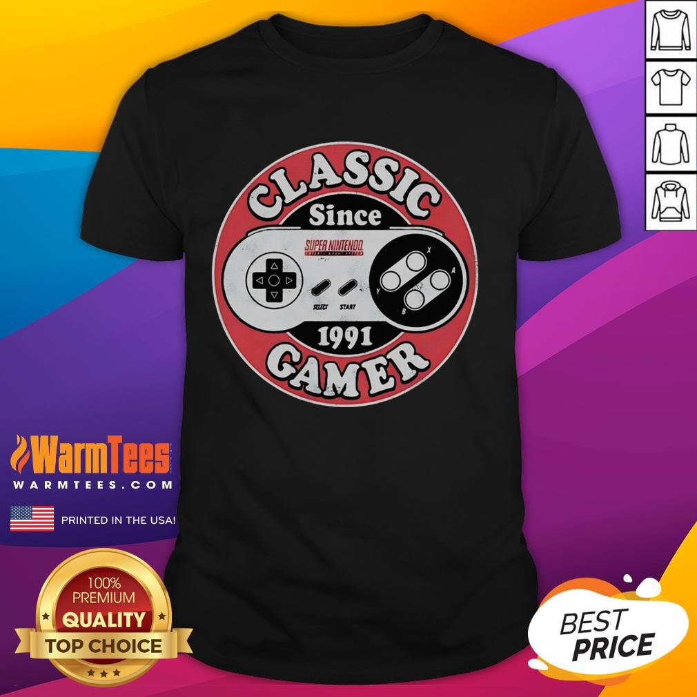 Original Classic Gamer Since 1991 Super Nintendo T-Shirt