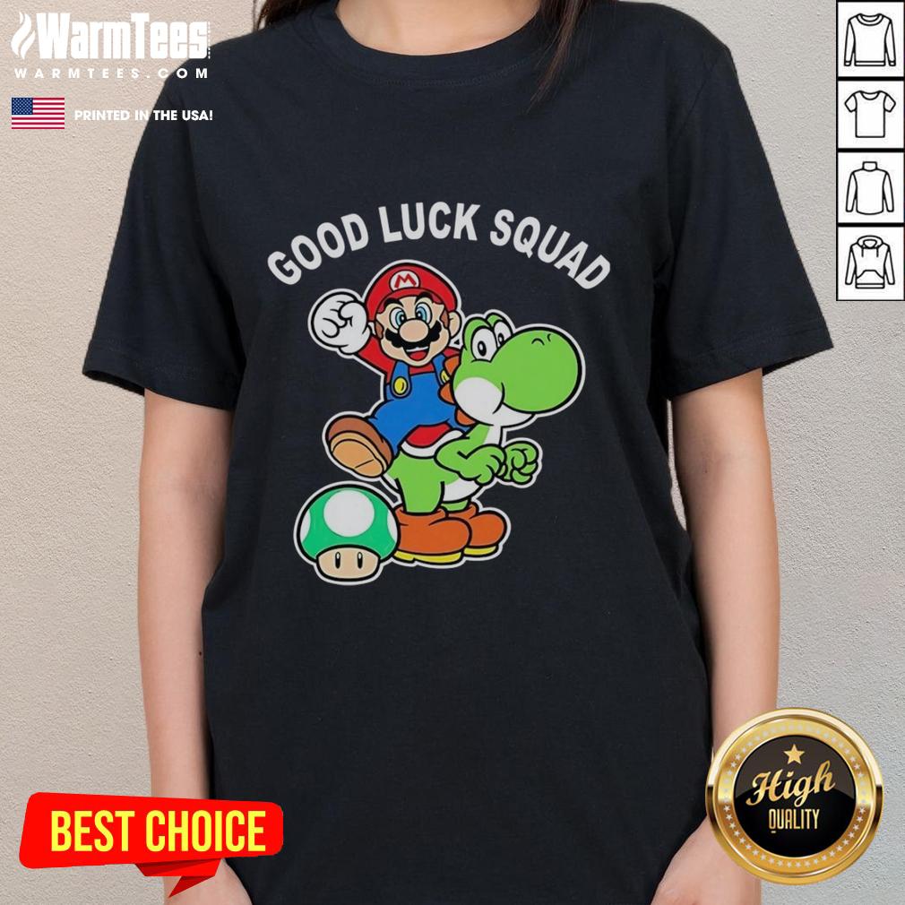 Original Good Luck Squad Super Mario Bros T-Shirt - Image 3