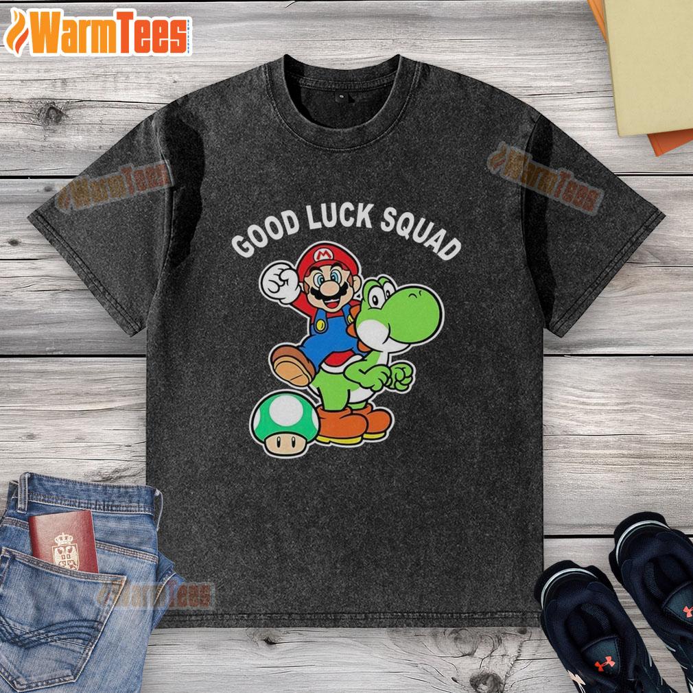 Original Good Luck Squad Super Mario Bros T-Shirt - Image 6