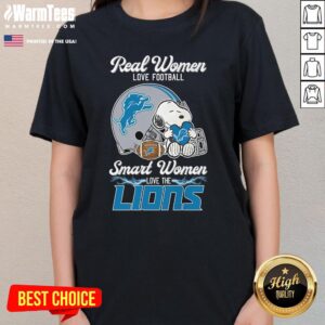 Alternative view of Original Real Women Love Football Smart Women Love The Detroit Lions T-Shirt