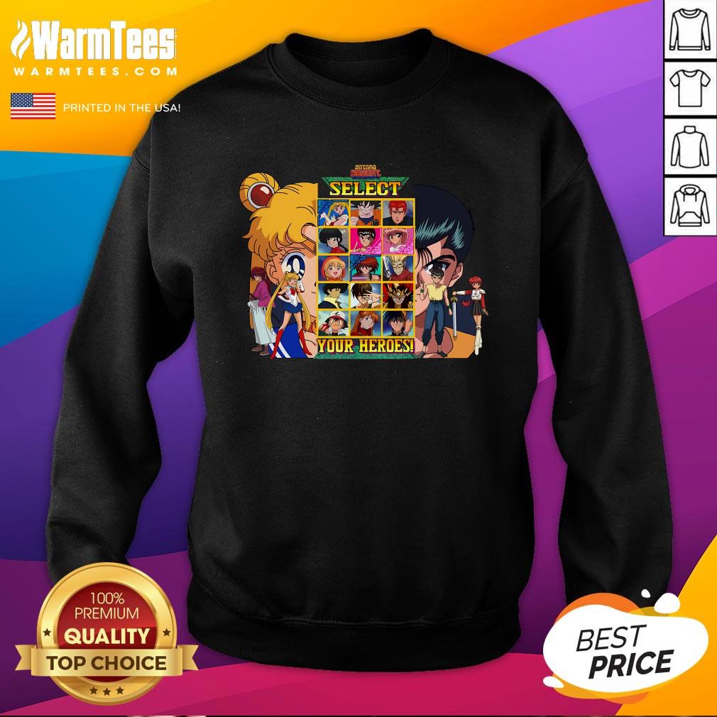 Original Select Your 90s Heroes Anime T-Shirt - Image 4