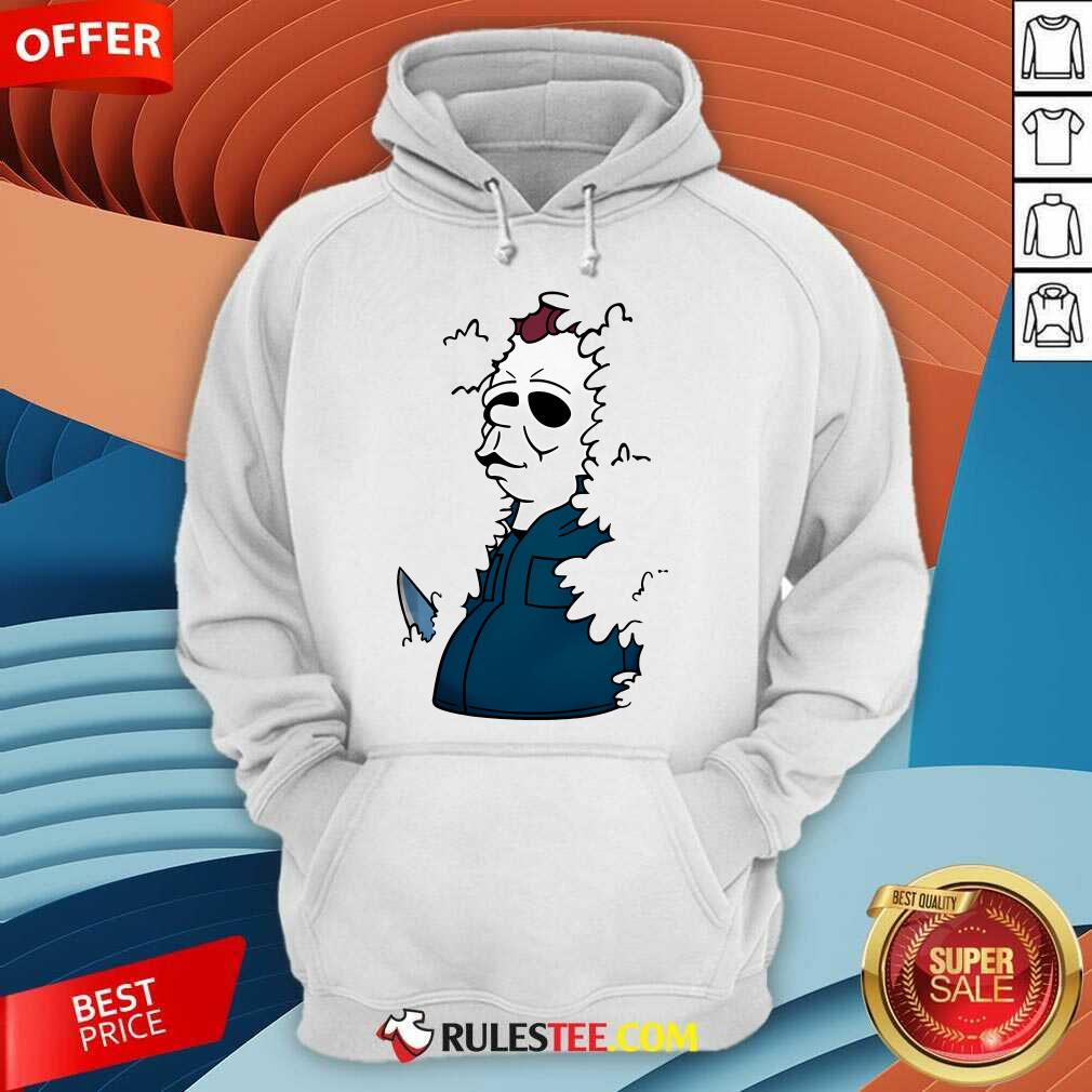 Original The Simpson Michael Myers He's Watching Halloween T-Shirt - Image 5