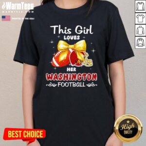 Alternative view of Original This Girl Loves Her Washington Commanders Football T-Shirt