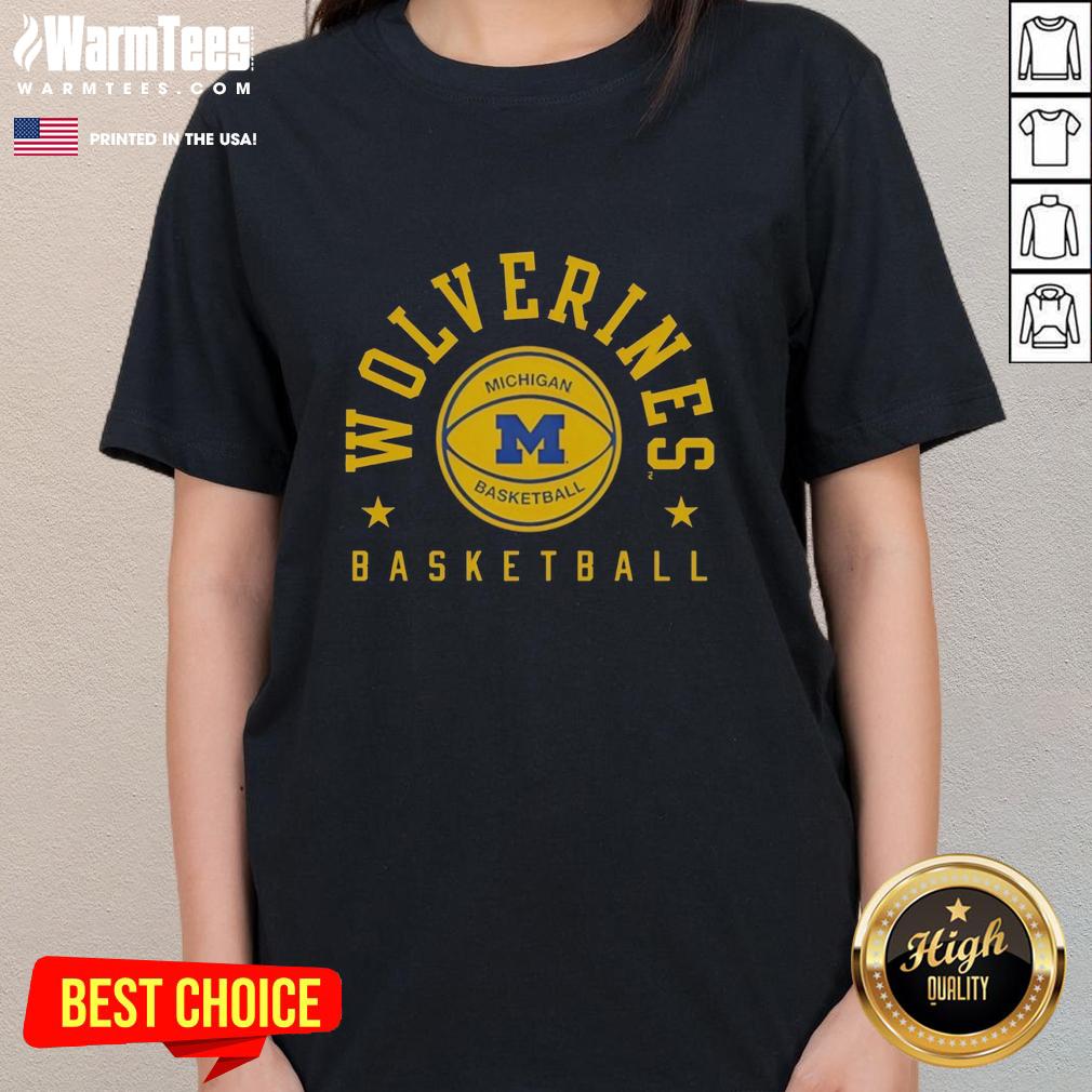 Original Valiant University Of Michigan Basketball Retro Stars T-Shirt - Image 3