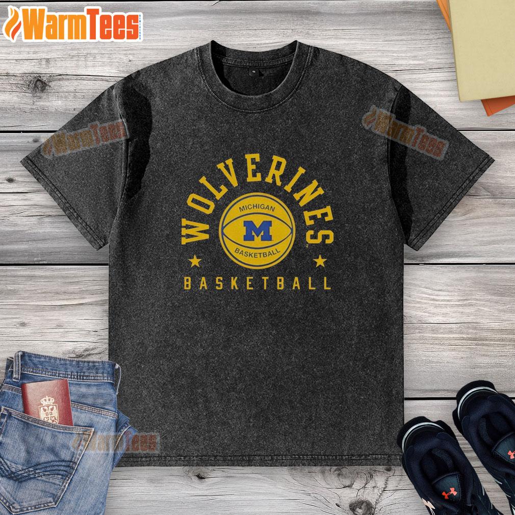 Original Valiant University Of Michigan Basketball Retro Stars T-Shirt - Image 6