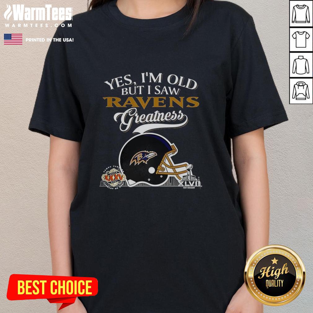 Original Yes I'm Old But I Saw Baltimore Ravens Greatness Super Bowl Helmet Skyline T-Shirt - Image 3
