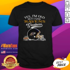 Original Yes I'm Old But I Saw Baltimore Ravens Greatness Super Bowl Helmet Skyline T-Shirt