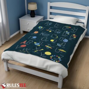 Alternative view of Outer Space Alphabet Poster Cute A To Z Astronomy Fleece Blanket