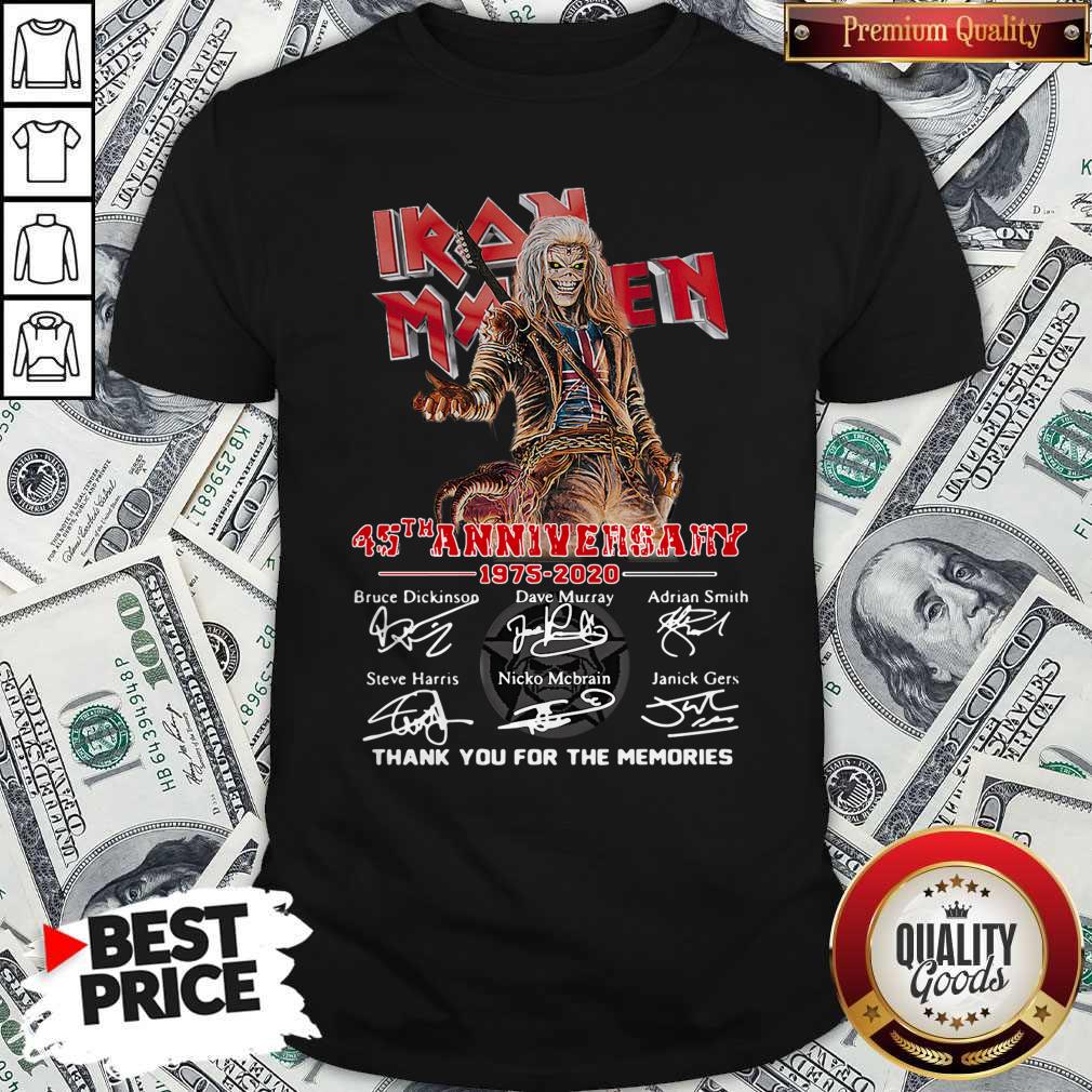 Perfect Iron Maiden 45th Anniversary 1985 2020 Thank You For The Memories Signatures Halloween Shirt