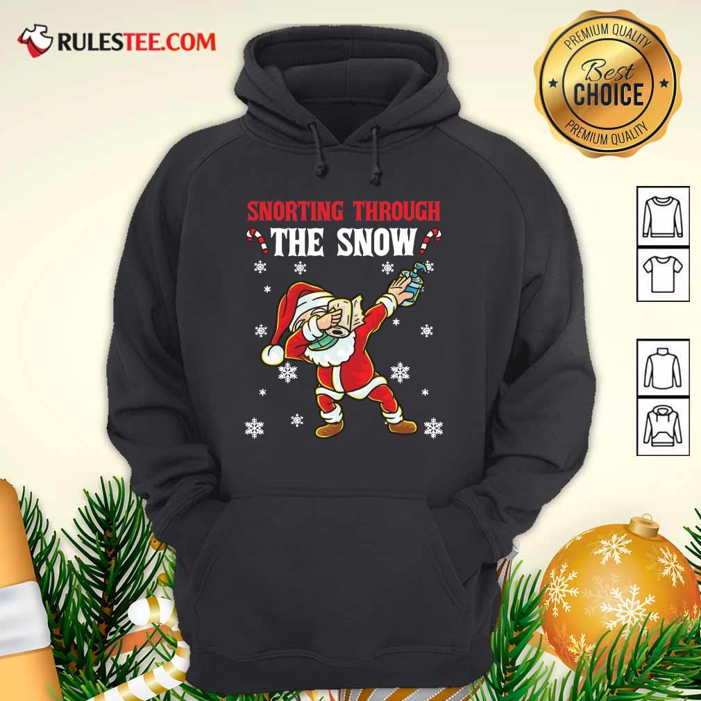 Perfect Snorting Through The Snow Dabbing Santa Claus Face Mask Toilet Paper Hand Sanitizer Christmas Shirt - Image 2