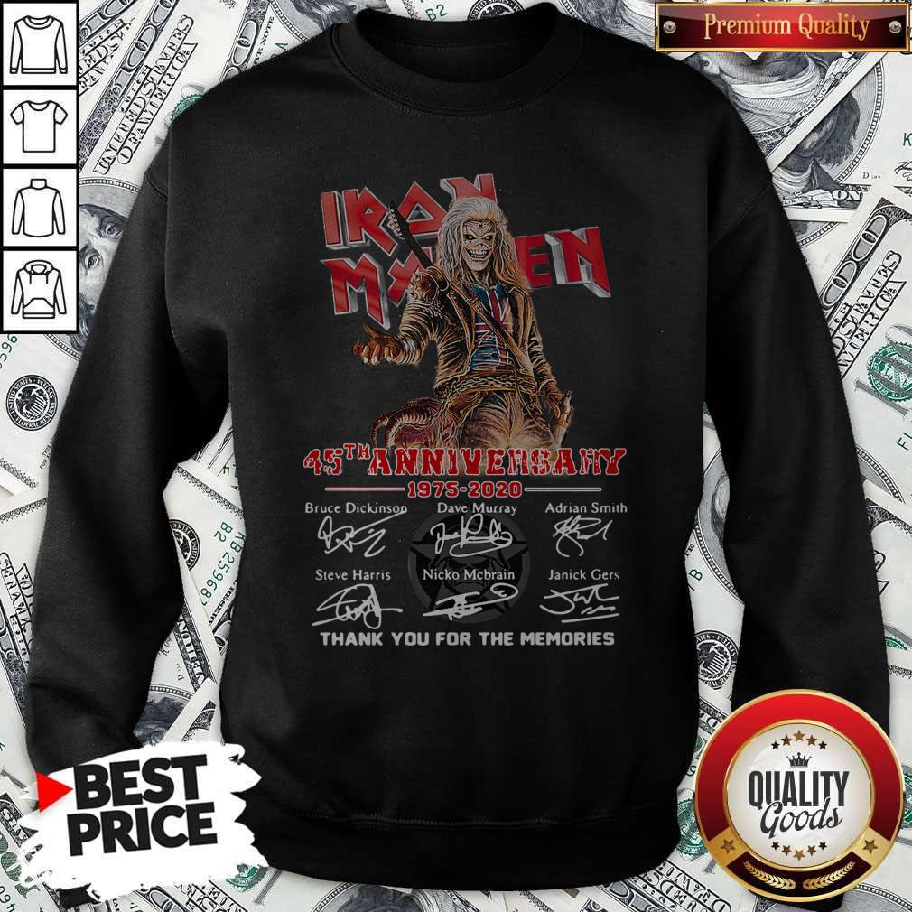 Perfect Iron Maiden 45th Anniversary 1985 2020 Thank You For The Memories Signatures Halloween Shirt - Image 2