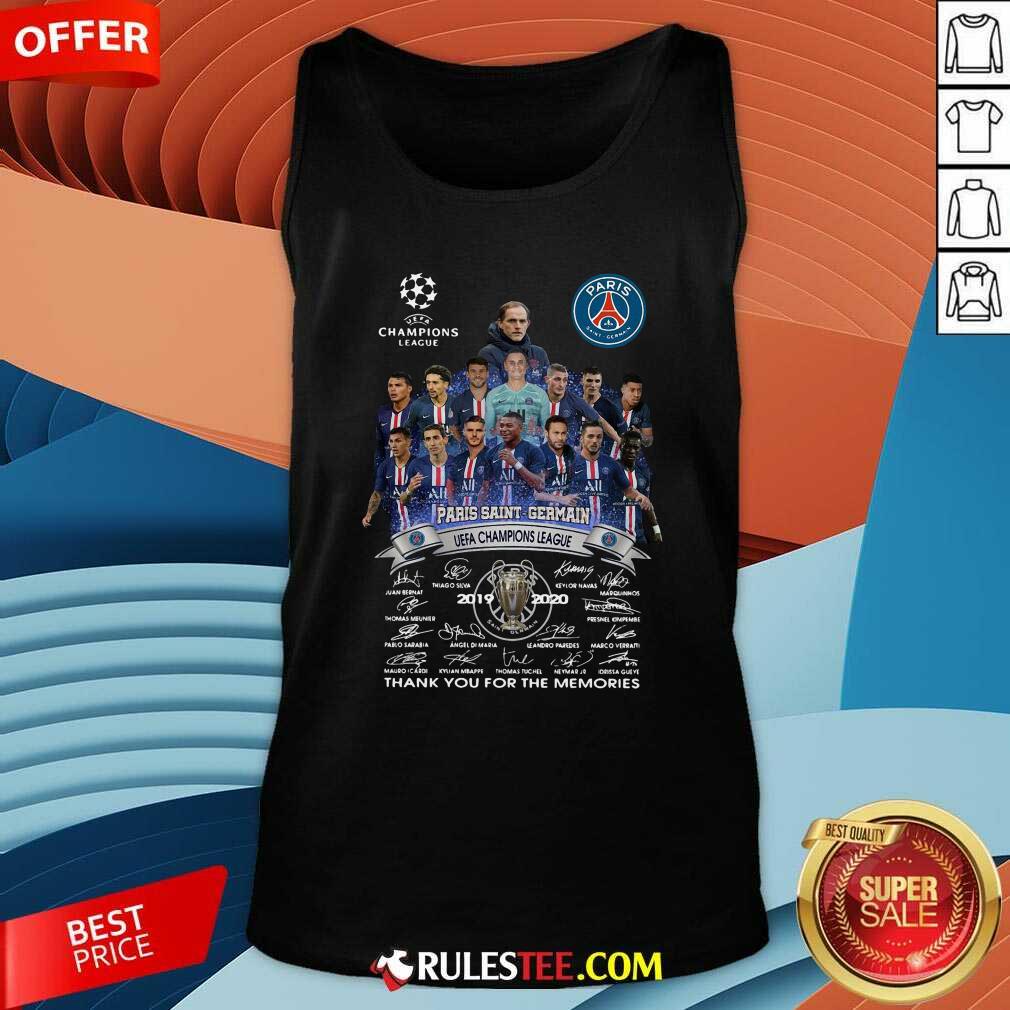 Pretty Paris Saint Germain UEFA Champions League 2019 2020 Thank You For The Memories Signatures Shirt - Image 4