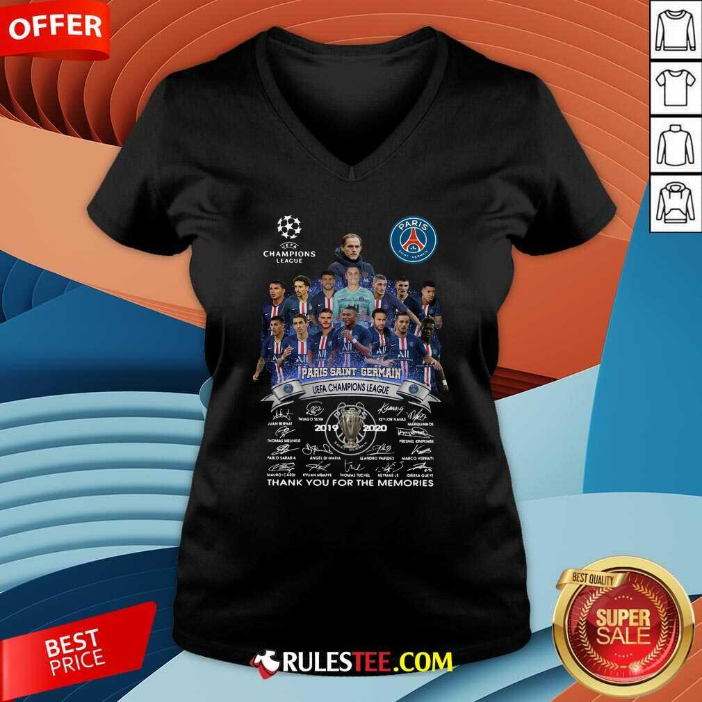 Pretty Paris Saint Germain UEFA Champions League 2019 2020 Thank You For The Memories Signatures Shirt - Image 3