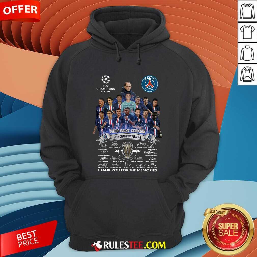 Pretty Paris Saint Germain UEFA Champions League 2019 2020 Thank You For The Memories Signatures Shirt - Image 2