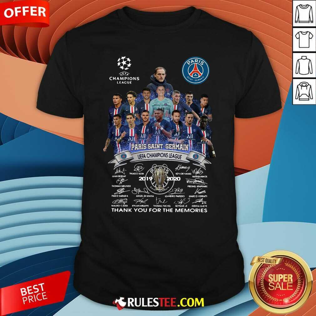 Pretty Paris Saint Germain UEFA Champions League 2019 2020 Thank You For The Memories Signatures Shirt