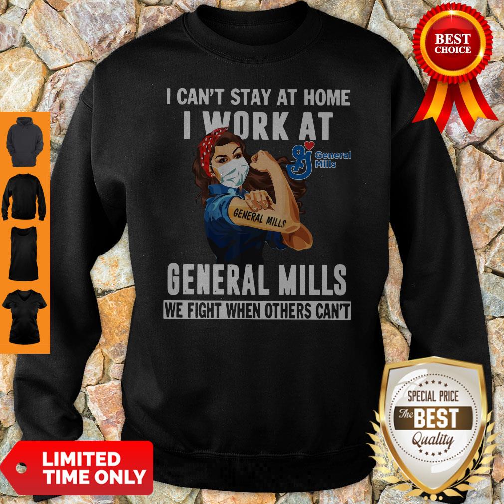 Pretty Strong Woman Face Mask I Can’t Stay At Home I Work At General Mills We Fight When Others Can’t Shirt - Image 5