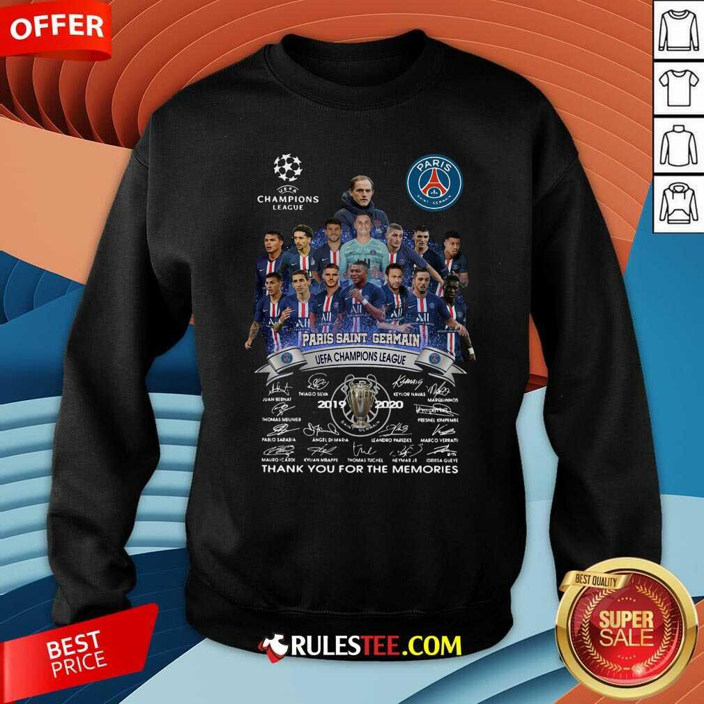 Pretty Paris Saint Germain UEFA Champions League 2019 2020 Thank You For The Memories Signatures Shirt - Image 5