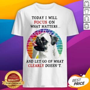 Pug Today I Will Focus On What Matters And Let Go Of What Clearly Doesn't Hippie Vintage Retro Shirt