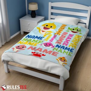 Alternative view of Personalized Baby Shark Blanket Fleece Customized Blanket