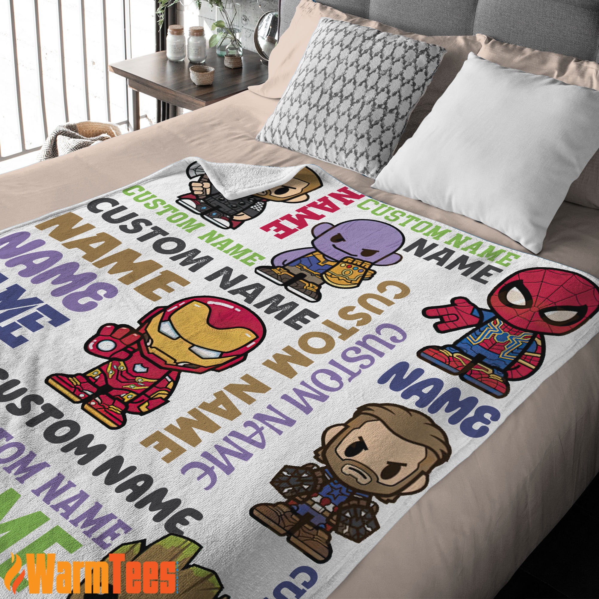 Personalized Marvel Superheroes And Thanos Blanket Fleece Customized Blanket - Image 3