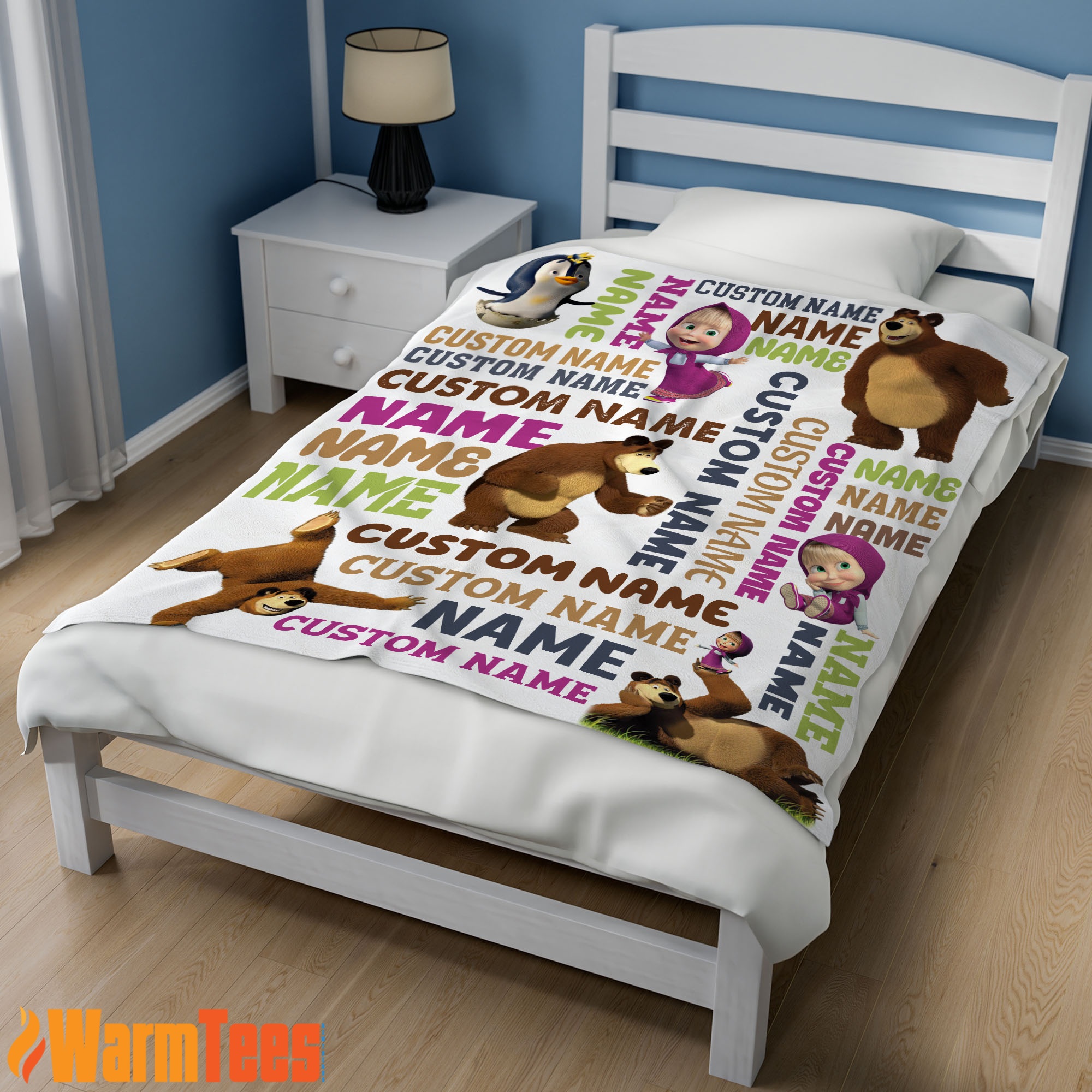 Personalized Masha And The Bear Blanket Fleece Customized Blanket - Image 2