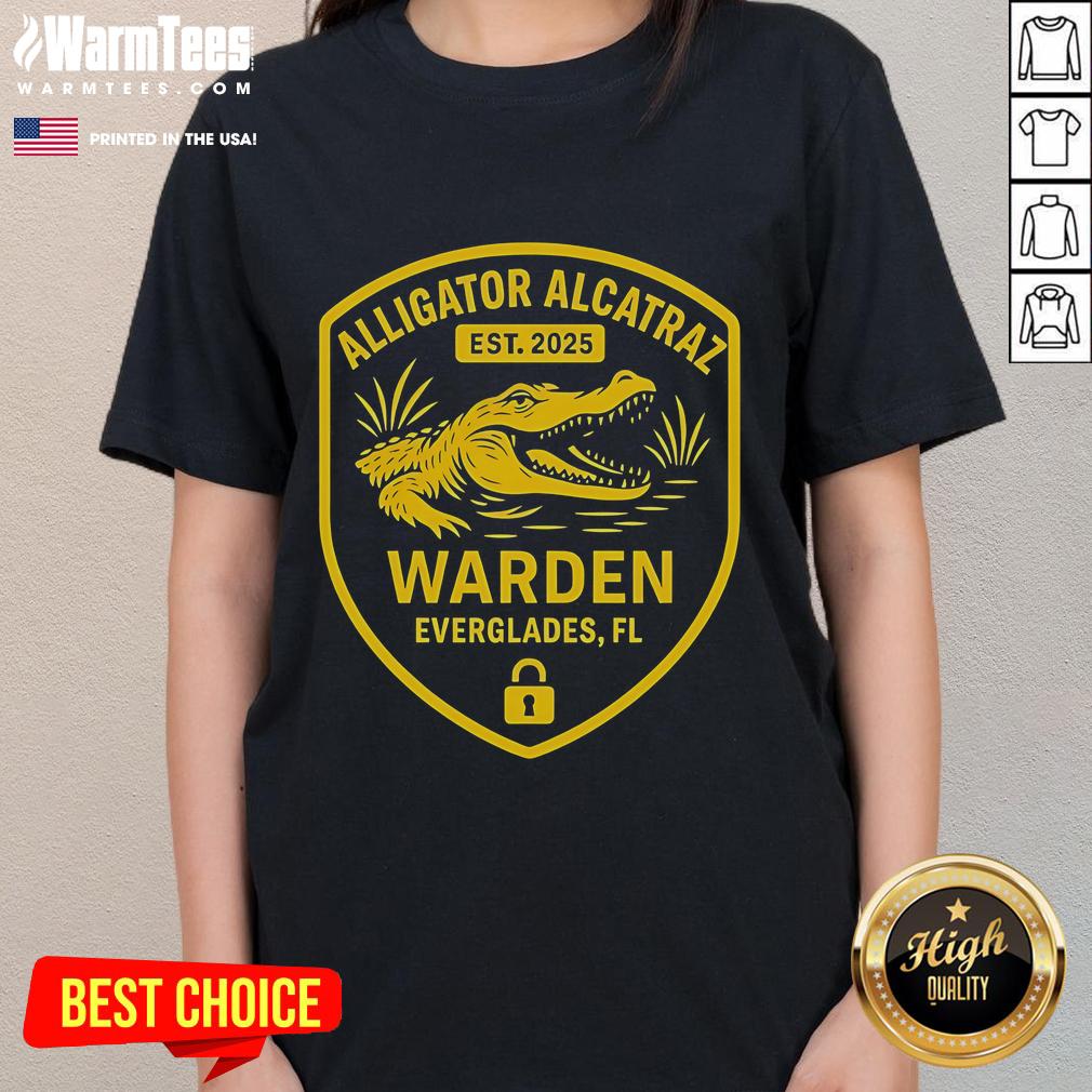 Premium Alligator Alcatraz Est Warden Everglades FL T-Shirt - Image 3