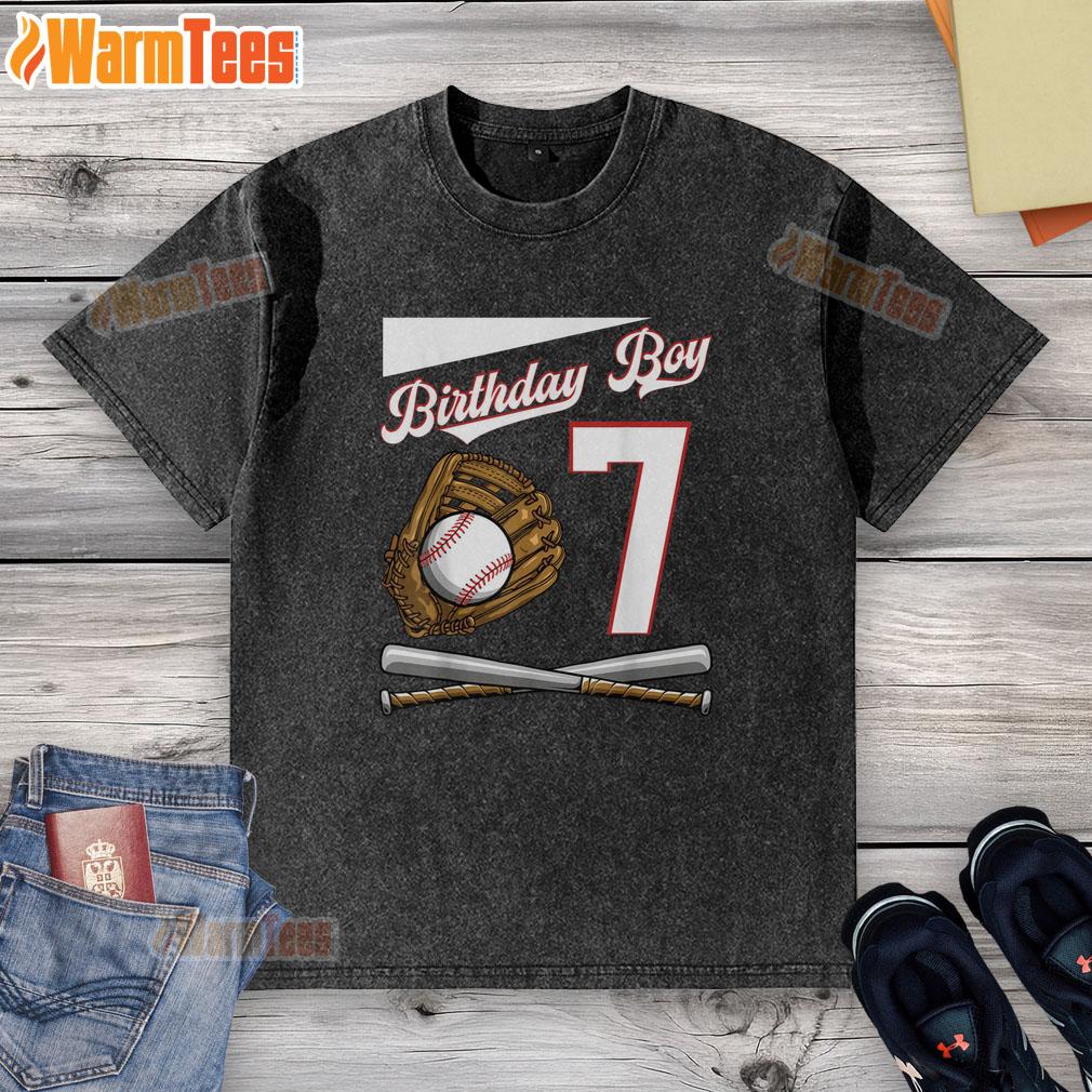 Premium Birthday Boy 7 Baseball T-Shirt - Image 6