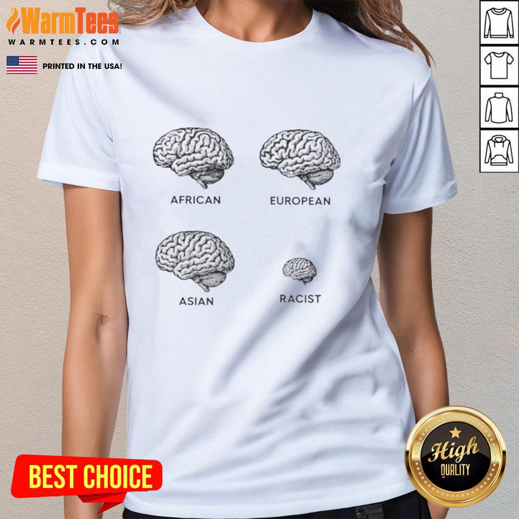 Premium Brains African European Asian Racist T-Shirt - Image 3