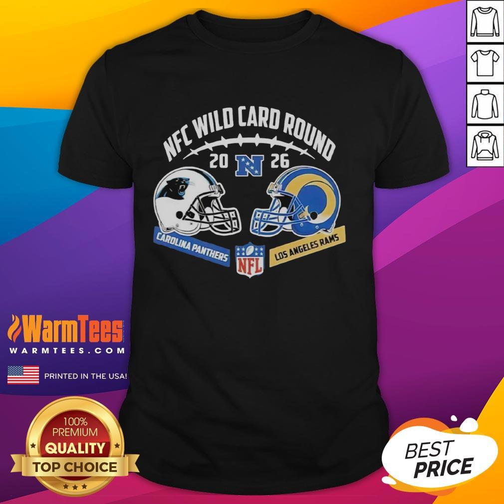 Premium Carolina Panthers Vs Los Angeles Rams Nfc Wild Card Round Helmet Matchup T-Shirt